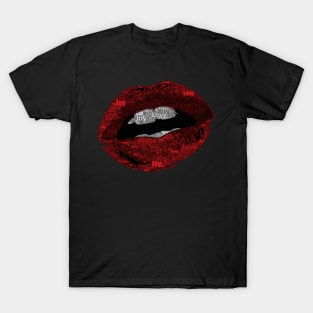 Typography Red Lips Design by InsideLuv T-Shirt